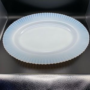 PETALWARE MacBeth Evans CREMAX OVAL PLATTER 12.75x9.75" vintage OPALESCENT